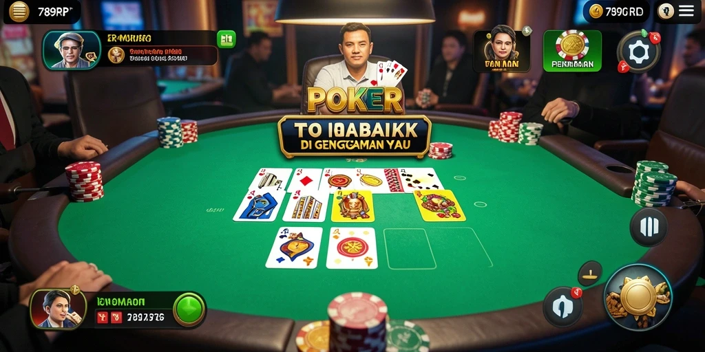 Tangkapan layar gameplay poker di 789RP dengan pemain aktif.