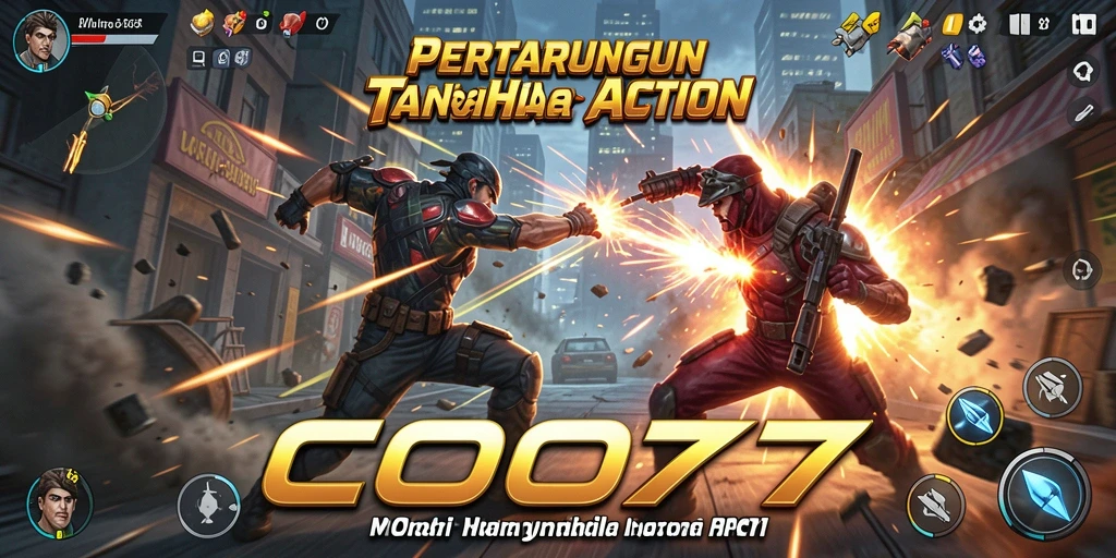 Tampilan gameplay action yang penuh aksi dan ketegangan.