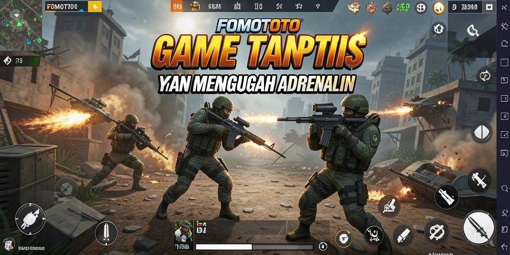 Gameplay seru FOMOTOTO dengan aksi taktis dan strategi.