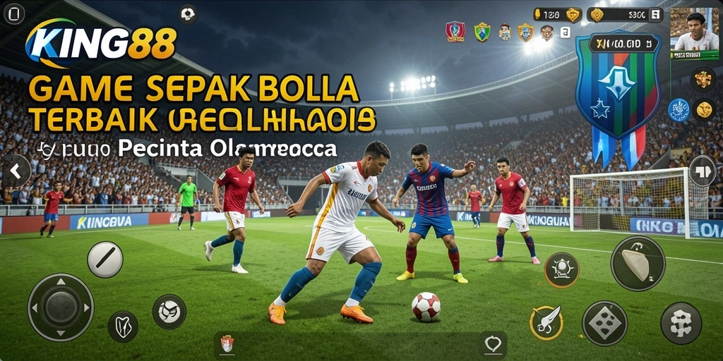 Tampilan gameplay KING88 yang mendebarkan dan realistis dalam pertandingan sepak bola.