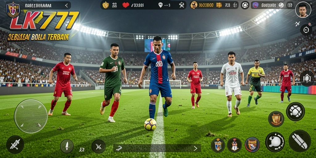 Menampilkan gameplay sepenuhnya dalam aksi penuh sepak bola.