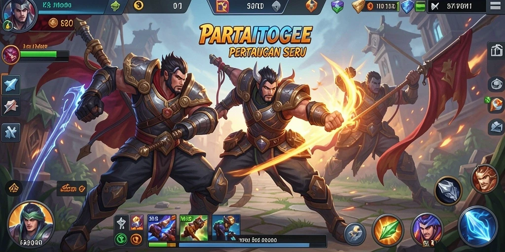 Tampilan gameplay menarik dari game MOBA PARTAITOGEL.