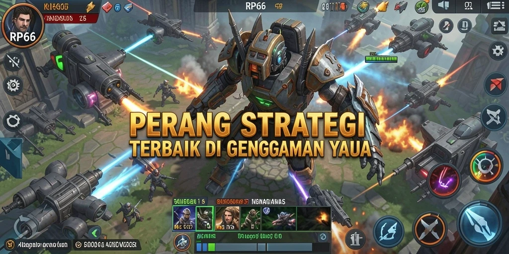 Tampilan gameplay RP66 dengan pertempuran strategi yang intens.