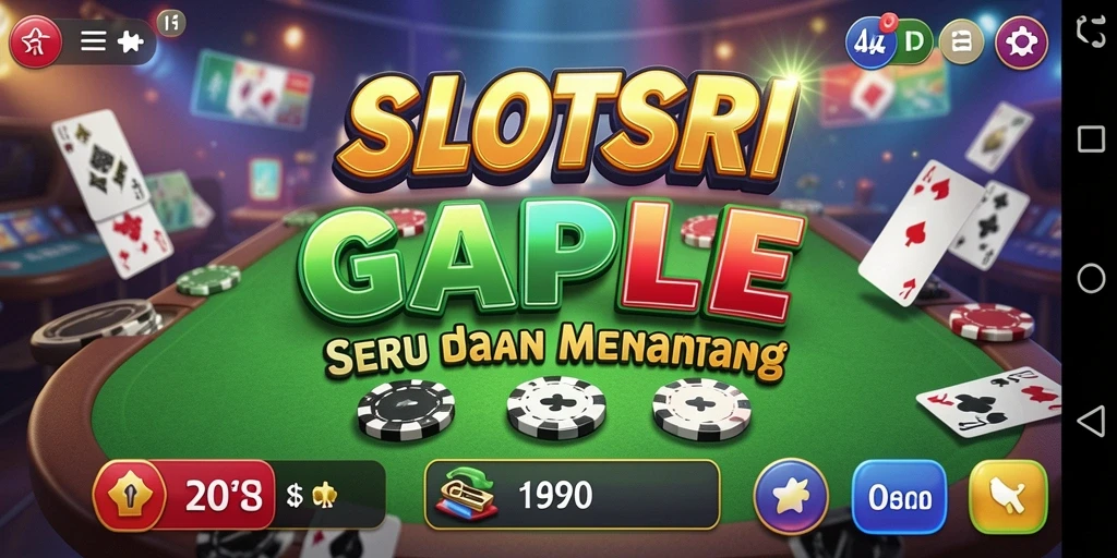 Screenshot utama SLOTSRI menampilkan gameplay Gaple yang mengasyikkan.
