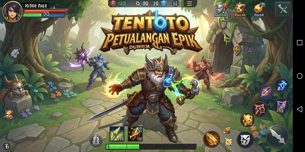 Screenshot gameplay TENTOTO menampilkan aksi pertarungan yang mendebarkan dalam dunia RPG.