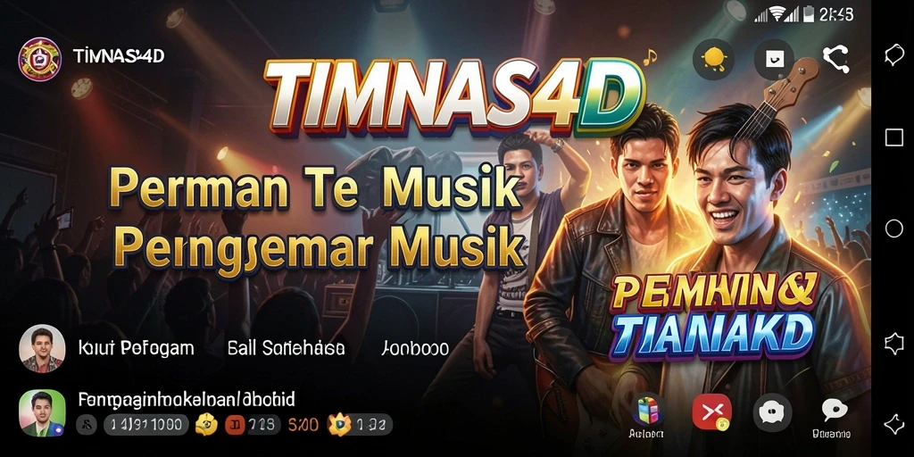 Tampilan gameplay menarik dari TIMNAS4D dengan elemen musik.